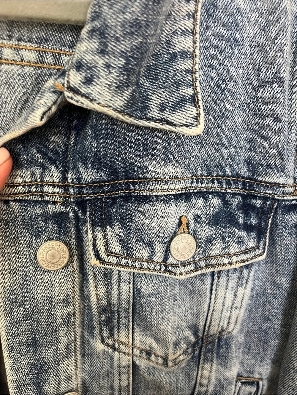 Free People Light Wash Denim Jacket